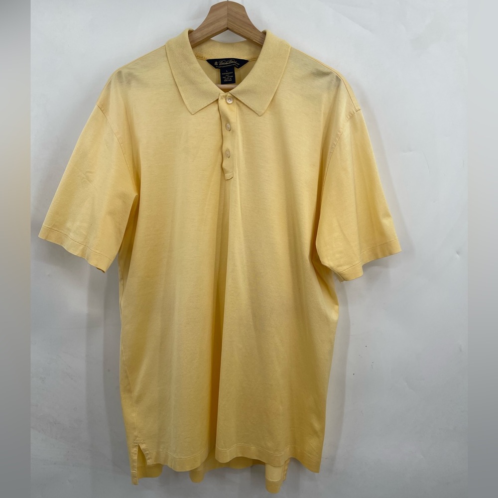 Brooks Brothers Performance Mercerized Cotton Polo Shirt Yellow Size Large